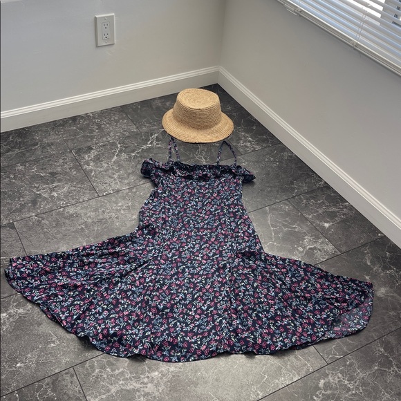 J. Crew Silk/ Elastane Floral Ruffle Strap Midi Dress - Picture 2 of 10